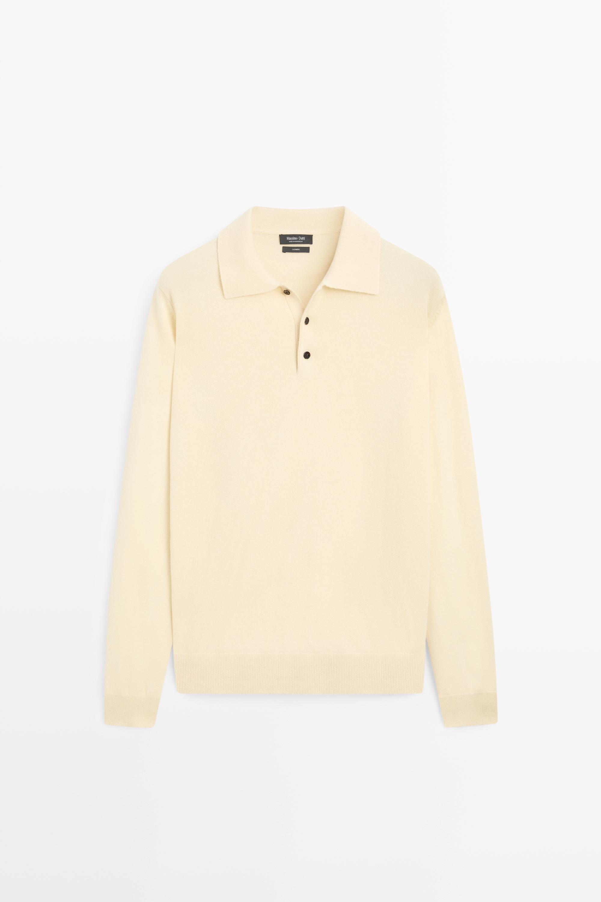 Pull polo en maille 100 % cachemire